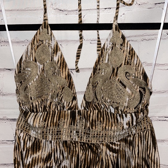 EUC LUCKY BRAND HALTER EMBROIDERED MAXI SZ SM - Picture 3 of 10